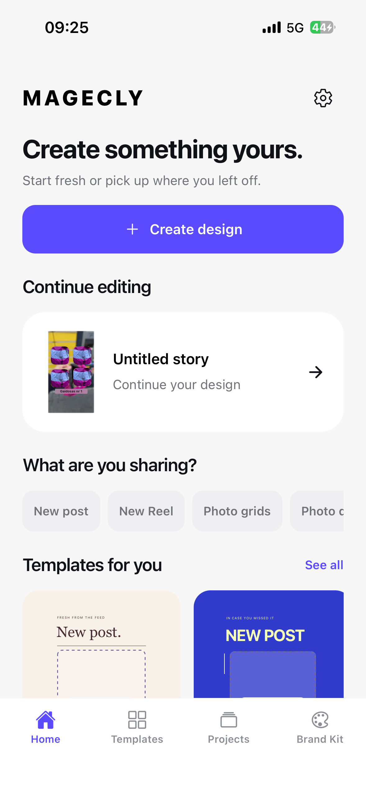 MAGECLY mobile app screen