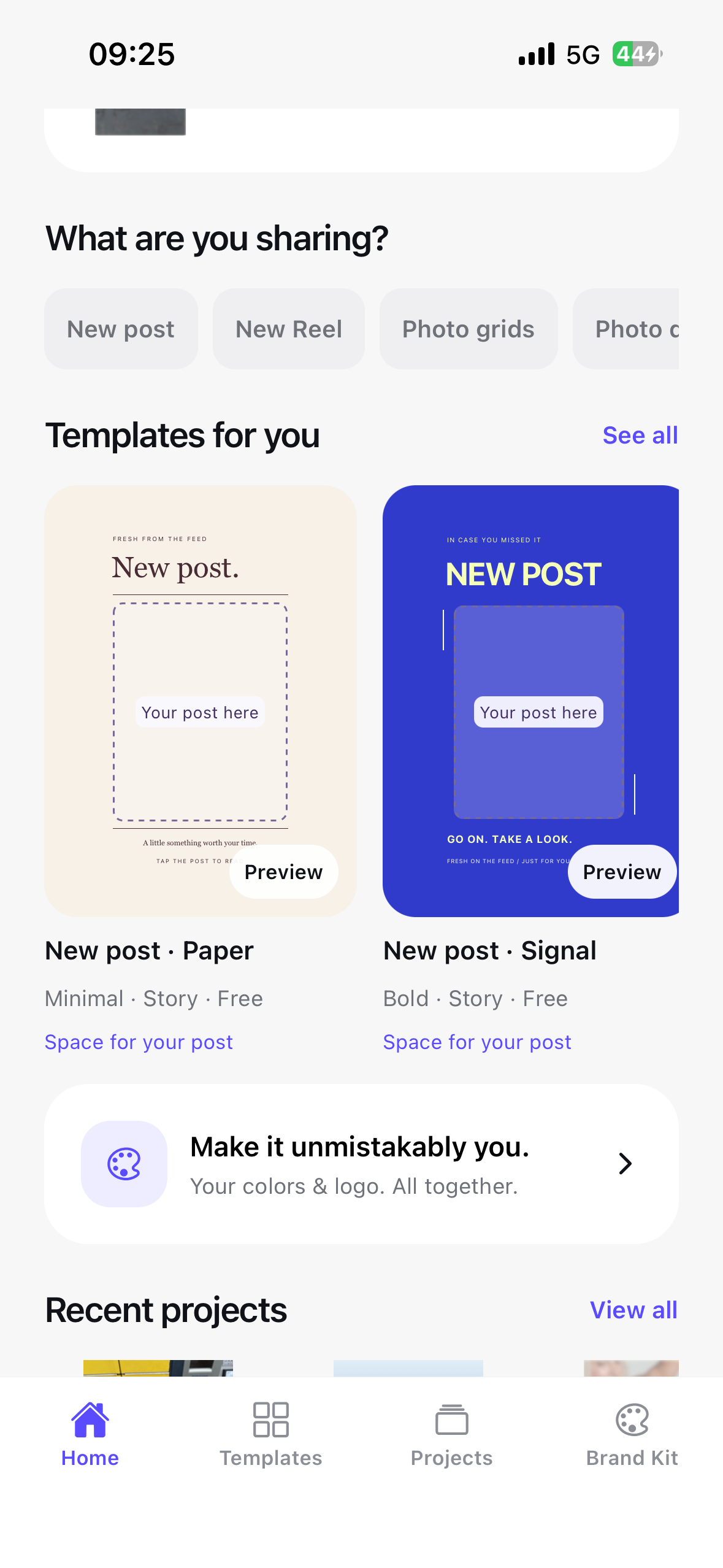 MAGECLY templates screen